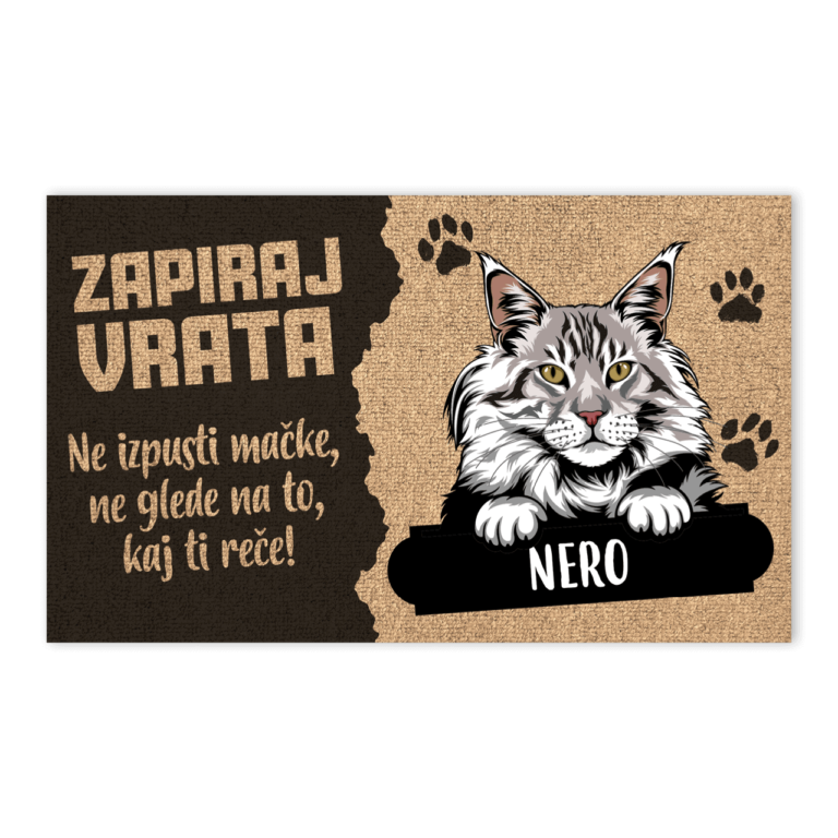 Personaliziran predpražnik - Ne izpusti mačke