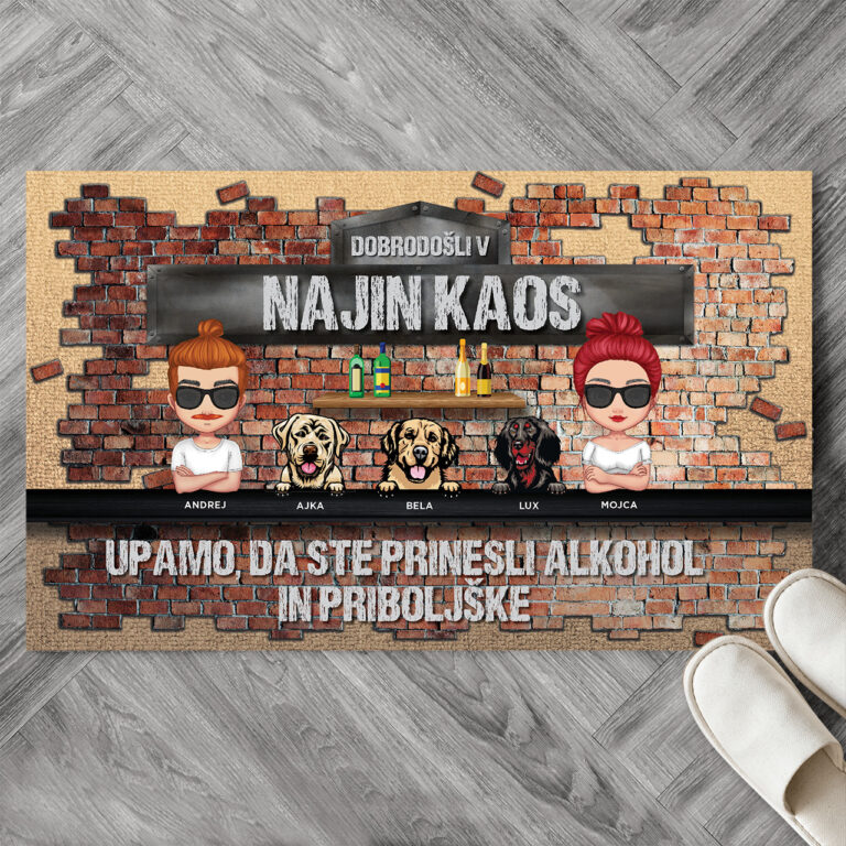 Personaliziran predpražnik - Dobrodošli v najin kaos