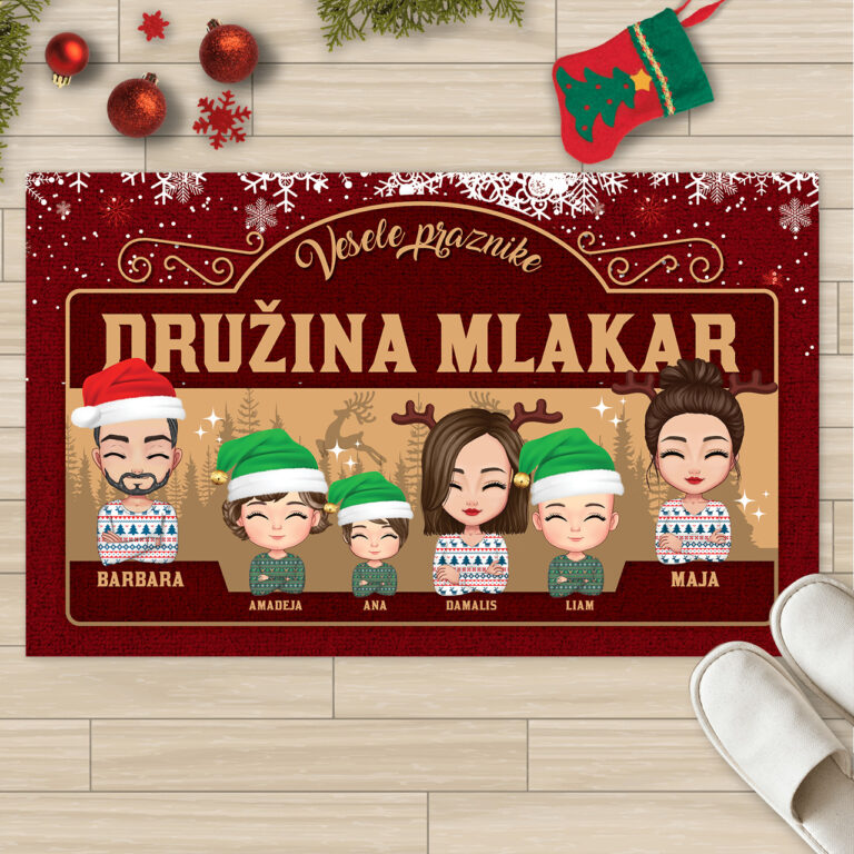 Personaliziran predpražnik - Praznična družina