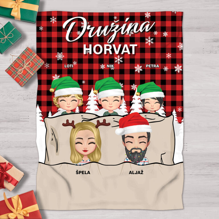 Personalizirana odeja - Praznična družina
