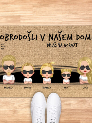 Personaliziran predpražnik - Dobrodošli v našem domu