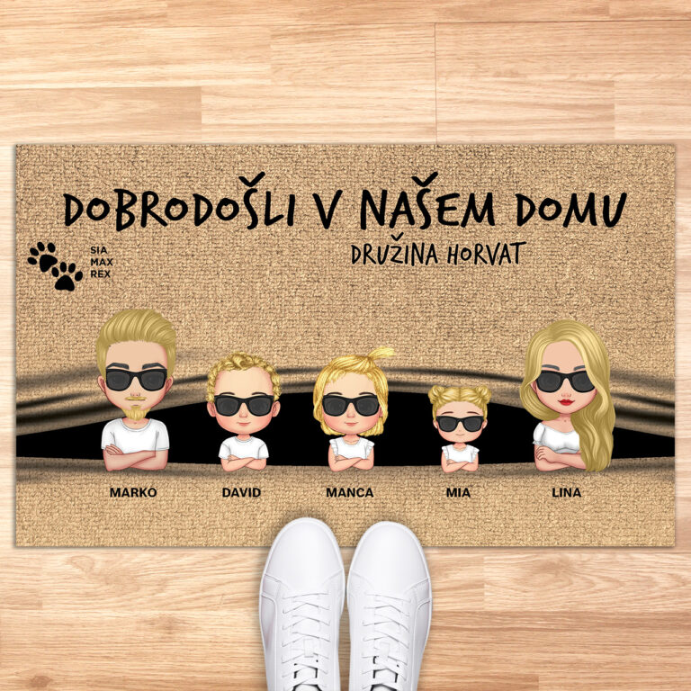 Personaliziran predpražnik - Dobrodošli v našem domu