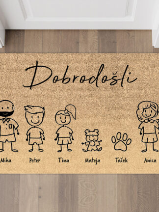 Personaliziran predpražnik - Stick man družina