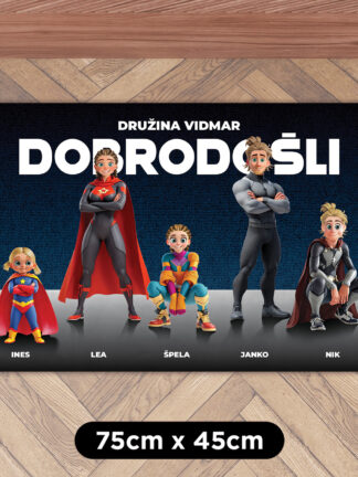Personaliziran predpražnik – Družina superjunakov