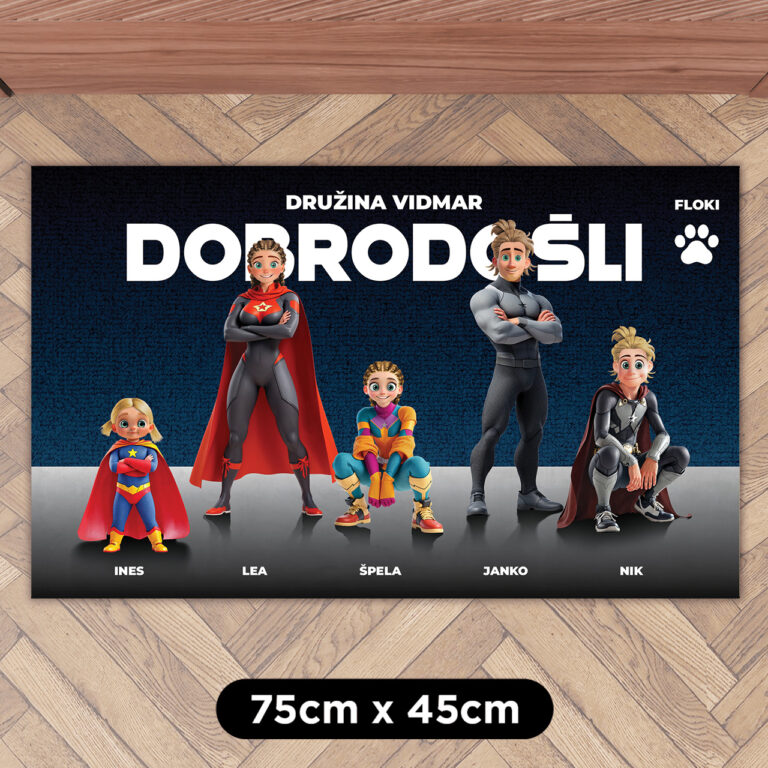 Personaliziran predpražnik – Družina superjunakov