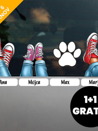 Personalizirana nalepka za avto 1+1 GRATIS
