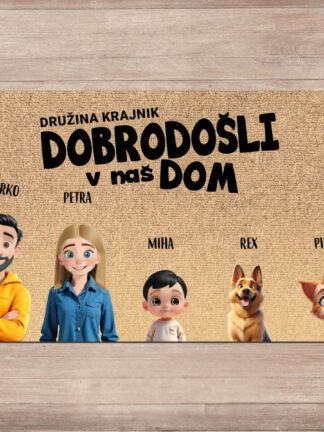 Personaliziran predpražnik - Družina iz risanke
