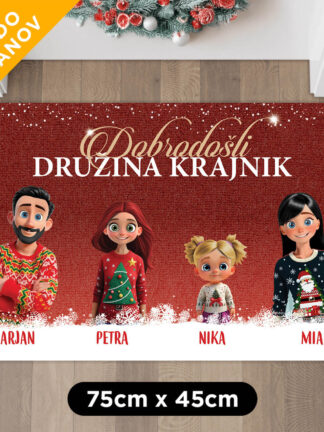 Personaliziran družinski predpražnik - "Vesele Praznike"